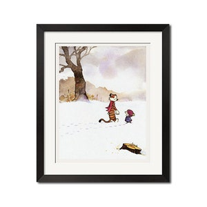 Comic Strip Walking on a Snowy Day Poster Print 0543