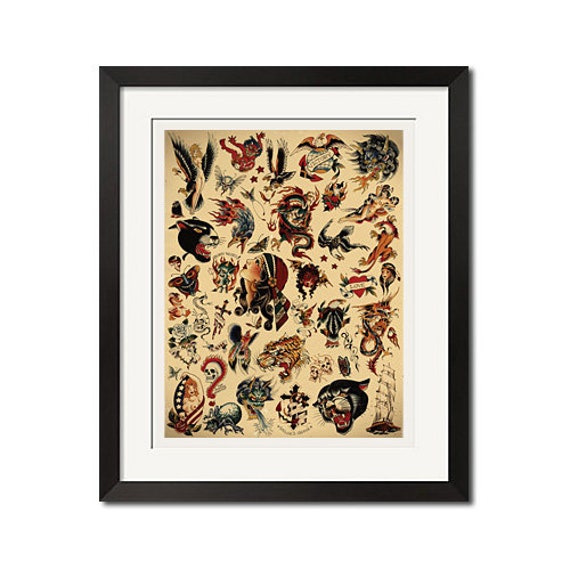Sailor Jerry X Ed Hardy Old School Vintage Tattoo Flash
