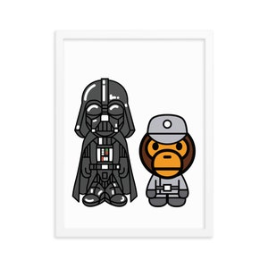 18x24 Framed Print - Darth Vader x Baby Milo Empire Commander Poster 0512