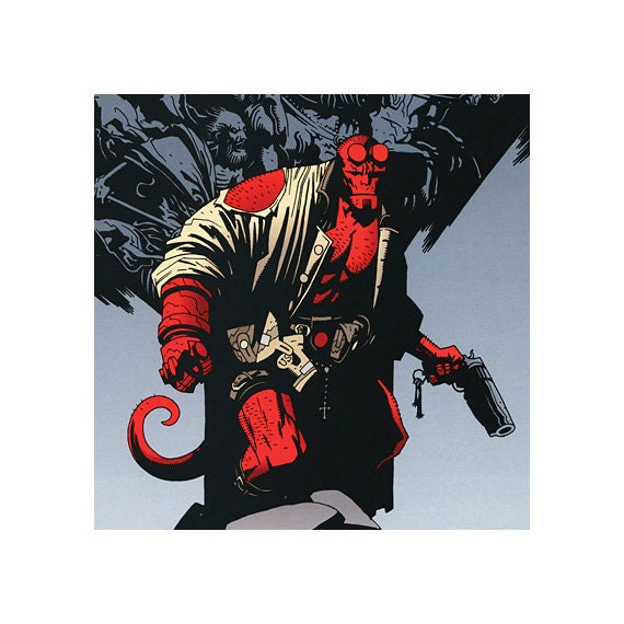 Hellboy Wolves Hellboy the Wolves of Saint August Gothic Mythology Comic Art Poster ...