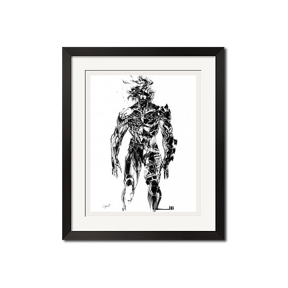 17x22 - 新川洋司 x 雷電 墨絵 ポスター プリント 0488 - Etsy 日本