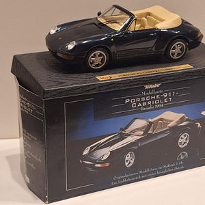 PORSCHE 911 Cabriolet (1994) / Maisto Tchibo Edition 1/18 Scale / Boxed / Diecast Vintage Car Model / Convertible Car for Collectors