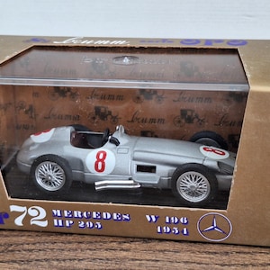 Mercedes W196 Model Car – 1954, R72 Collection / Brumm / 1:43 Scale / Boxed / Diecast Vintage Car Model /Car for Collectors