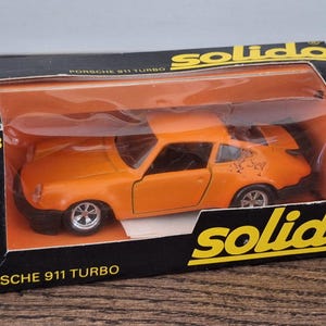 PORSCHE TURBO 911 Solido No 63 / Scala 1/43  / Diecast Model Car / Vintage Car Model for Collectors.