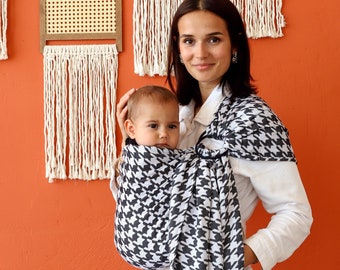 Écharpe de portage pour bébé Zubu - Porte-bébé très doux - Coton/bambou - Meilleur cadeau pour bébé - Design patte d'oie