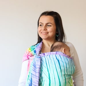 Portabebés tipo fular Zubu Baby - Portabebés - Diseño único teñido con batik - Perfecto para baby shower, portabebés tipo fular, portabebés