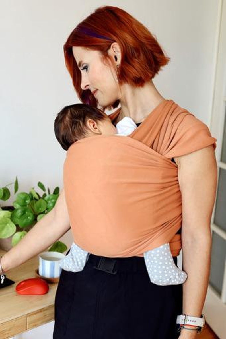 Porte-bébé extensible Zubu Porte-bébé mains libres pour nouveau-né à tout-petit Uniquement sur Etsy. Élégant et confortable pour les parents image 3