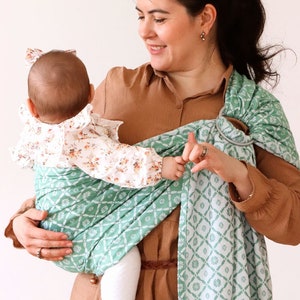 Zubu Baby Ring Sling Baby Carrier - Luxury Bamboo and Cotton Supersoft Baby Sling - Best Mother's Day Gift - Daisy Design