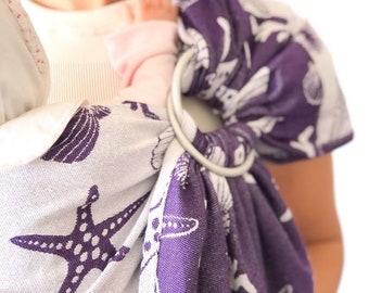 Zubu Baby - écharpe de portage - porte-bébé - écharpe de portage de luxe en bambou et coton - meilleur écharpe de portage - design marin - écharpe de portage respirante