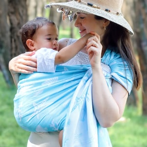 Portabebés ZuBu Baby Ring Sling - Portabebés - Portabebés - Patrón de estrella de mar - Portabebés - Turquesa