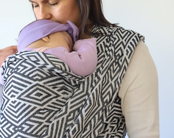Woven Baby Wrap Carrier: Soft Cotton Jacquard, Geometric Design