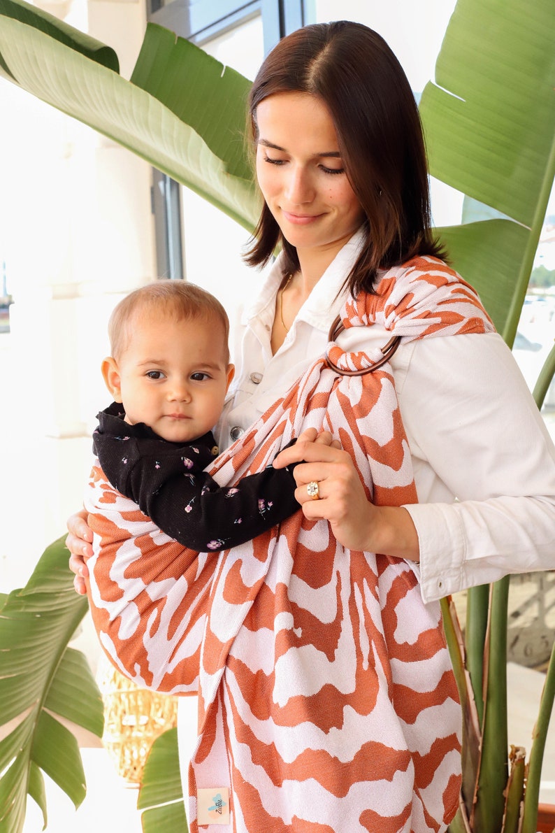 Zubu Baby Ring Sling Porte-bébé très doux Coton/Bambou Meilleur cadeau pour bébé Zebra Design image 3