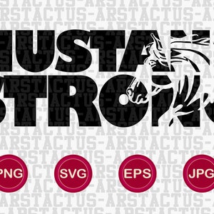 Mustang Strong PNG SVG EPS Mustang Wild Horses Design Athletic Go Mustangs Stallions Basketball Football Baseball Sublimation Dtf Dtg Vinyl