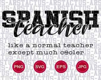 Spanish Teacher PNG SVG Profesora de Español First Day of School Cool Spanish Language Back to School Open Sublimation Dtf Dtg Cricut Vinyl