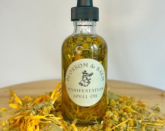 Manifestation Spell Oil: Herbal Ritual Anointing Oil - 2oz