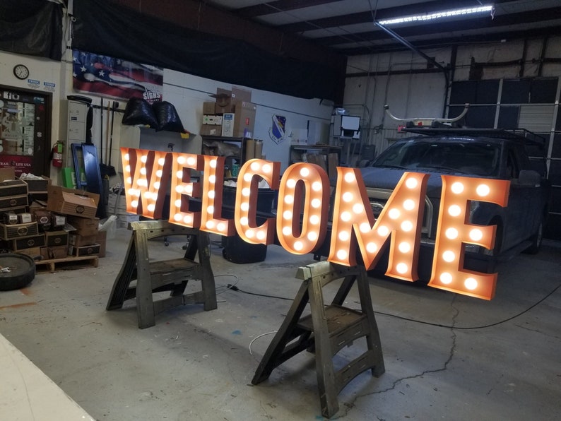 Vintage Lighted Box Letter Sign - Retro LED Marquee Signage - Etsy