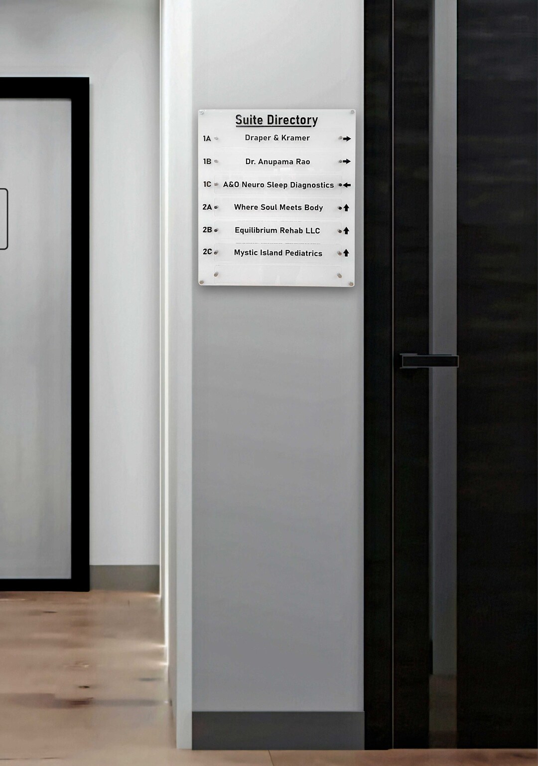 Modern Office Building Directory Sign - Personalized Transparent ...
