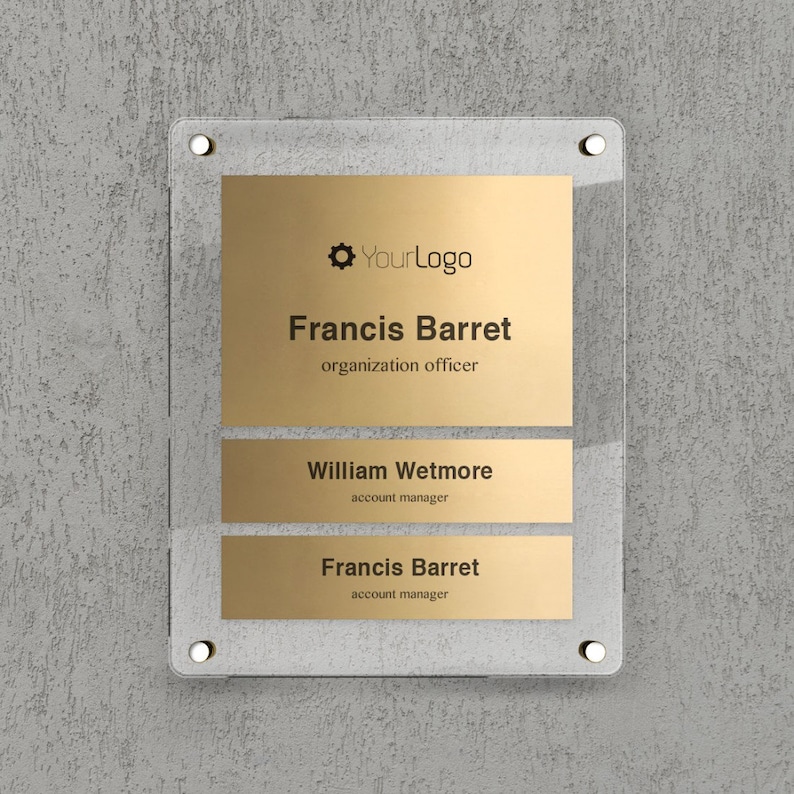 Office Directory, Multiname Plate Standard Gold Plates, Custom Building ...