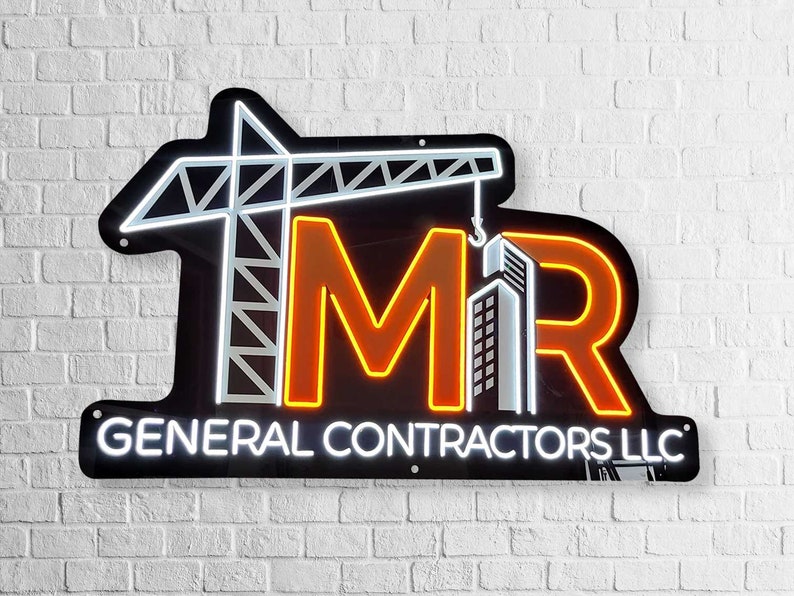 3D Acrylic Led Sign Business Logo on Led & Acrylic Sign Etsy