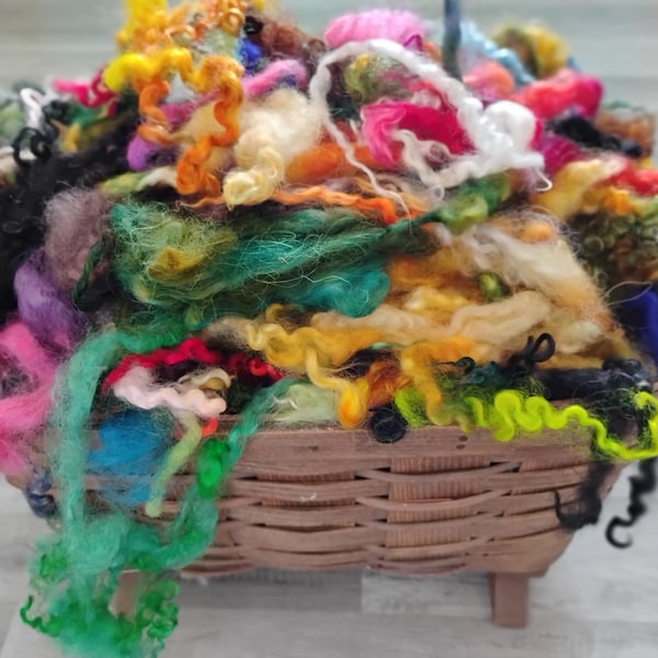Wool Locks Mystery Grab Bag. Sold by .5 ounce. Mix of any-Leicester Longwool, Cotswold, Masham, Teeswater, Wensleydale, Valias, etc .. doll