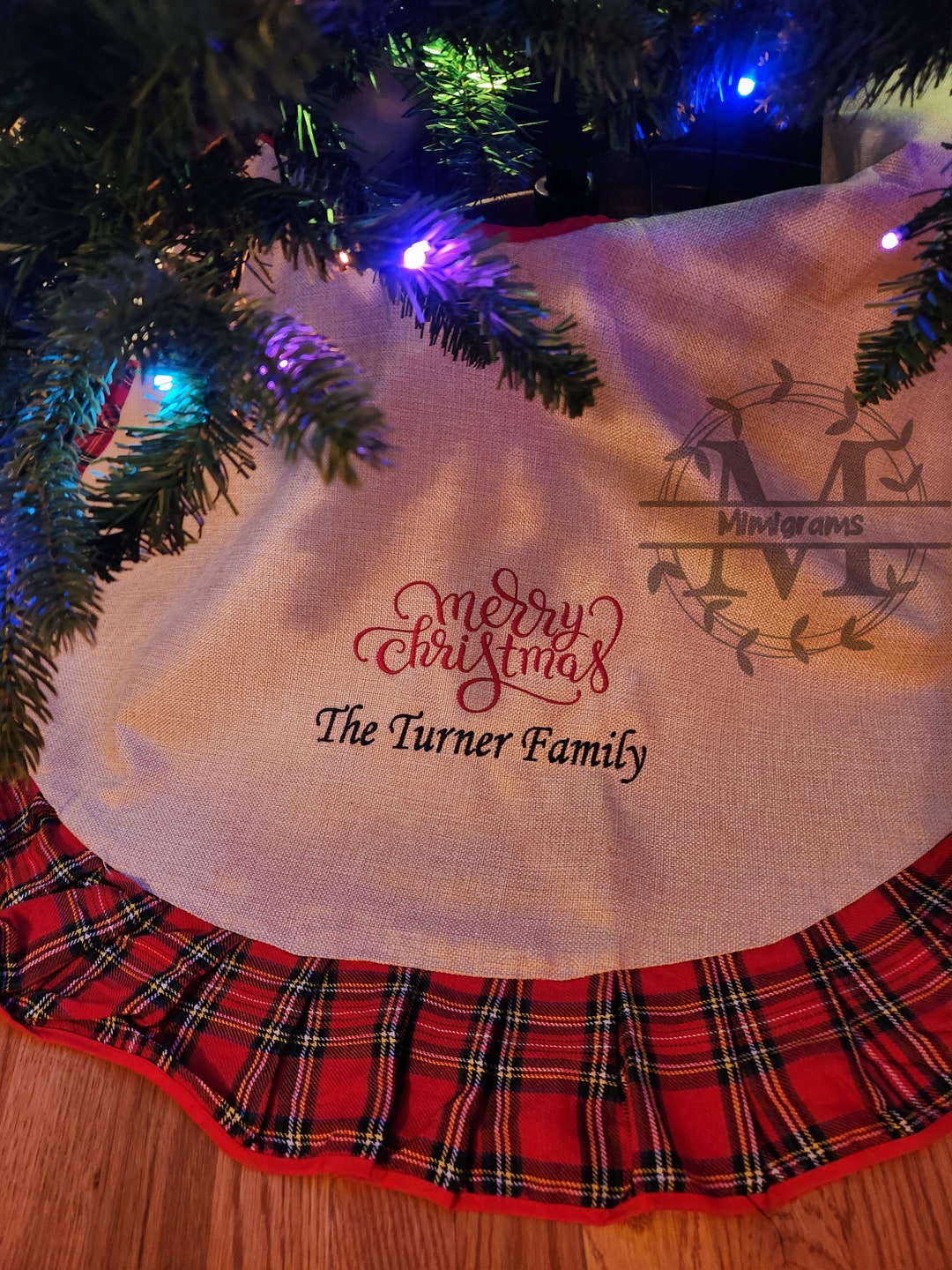 Farmhouse Christmas Tree Skirts Personalized Tree Skirt Etsy