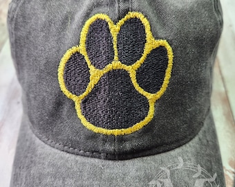 Black & Gold Tigers hat | Tiger paw hat | High School Football | College Football