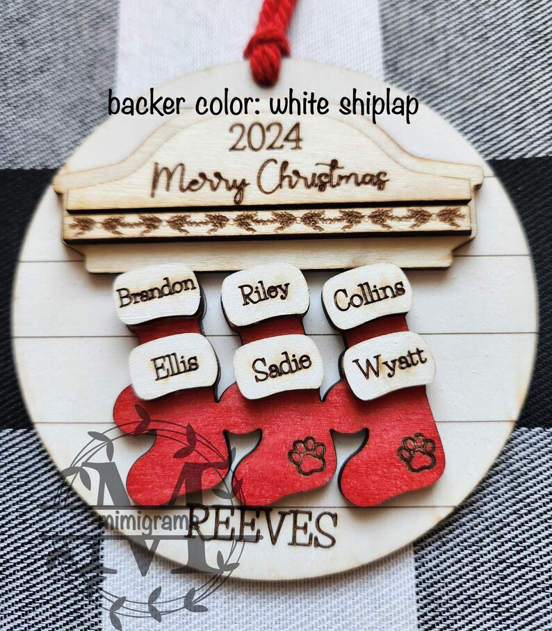Family Christmas Stockings Ornament 2024 Family Christmas Ornament