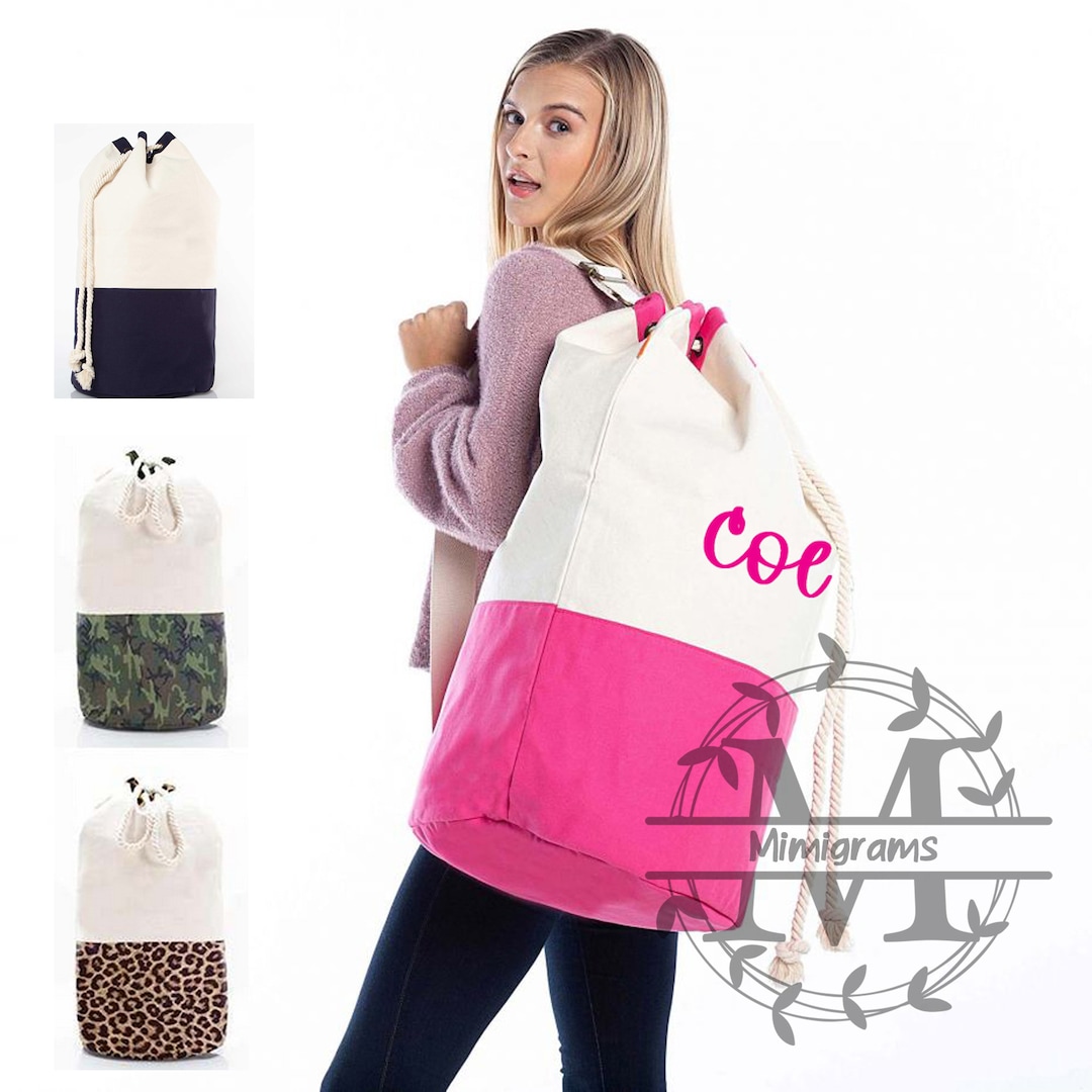 Canvas Laundry Duffel Laundry Bag Personalized Graduation Gift College