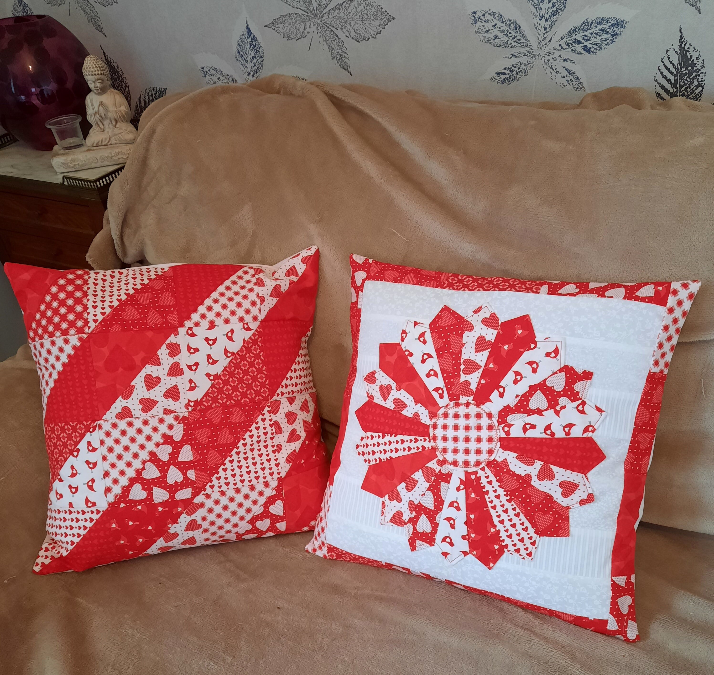 Duo de Housses Coussin en Patchwork - Fait Main Par Artiste Artisan Française France