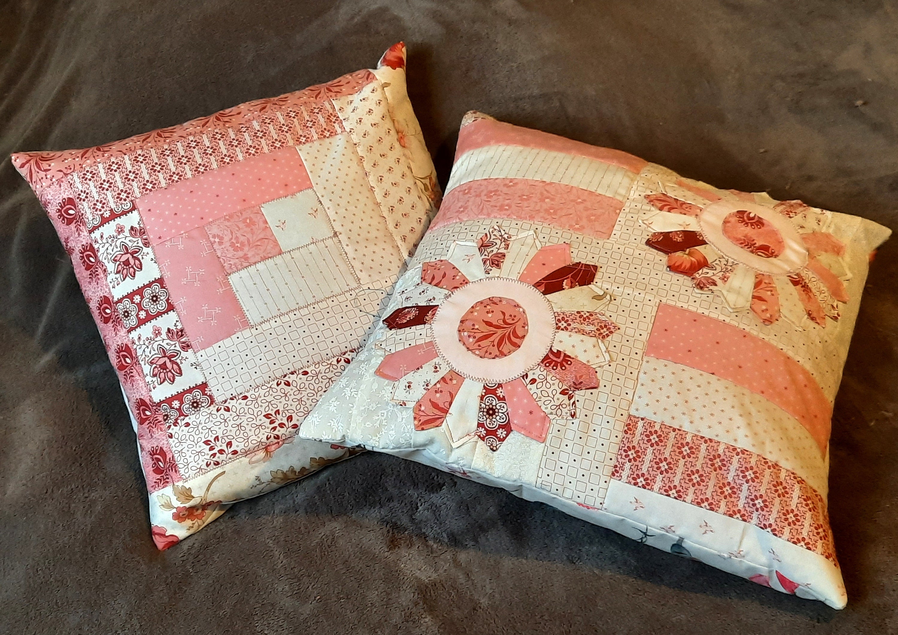 Duo de Housses Coussin en Patchwork - Fait Main Par Artiste Artisan Française France