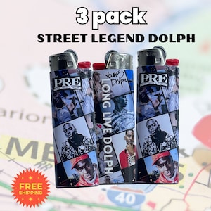 Young Dolph Lighter 3 Pack Deal, Custom BIC Rap Fan Bundle, Shareable Gift Set For Smokers And Collectors, Hip Hop Merch, Free Shipping