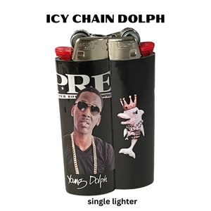 Unique, Gift Giving, Young Dolph, Custom, Gift, Bic, Lighters, Icy Chain & Charm, Hip Hop, Music, Gift for Best Friend, Gift for her