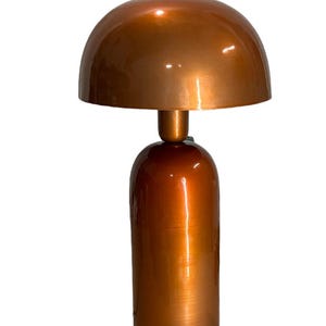 Metall Tischlampe, Pilzlampe, Mid-Century Schreibtischlampe, Wabi Sabi, handgemacht