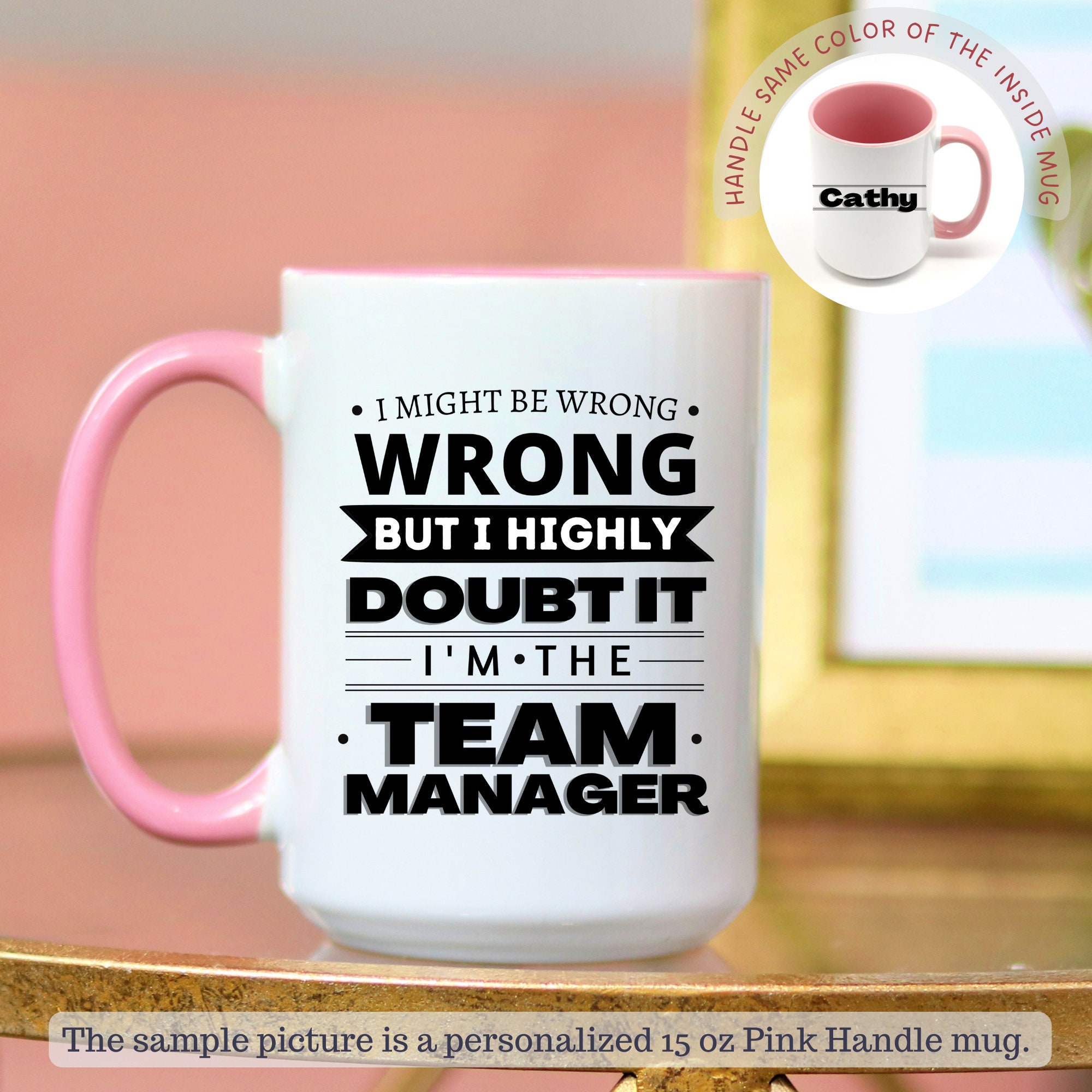 Awesome' Team Manager personalised thank you mug: any ball sport/colours