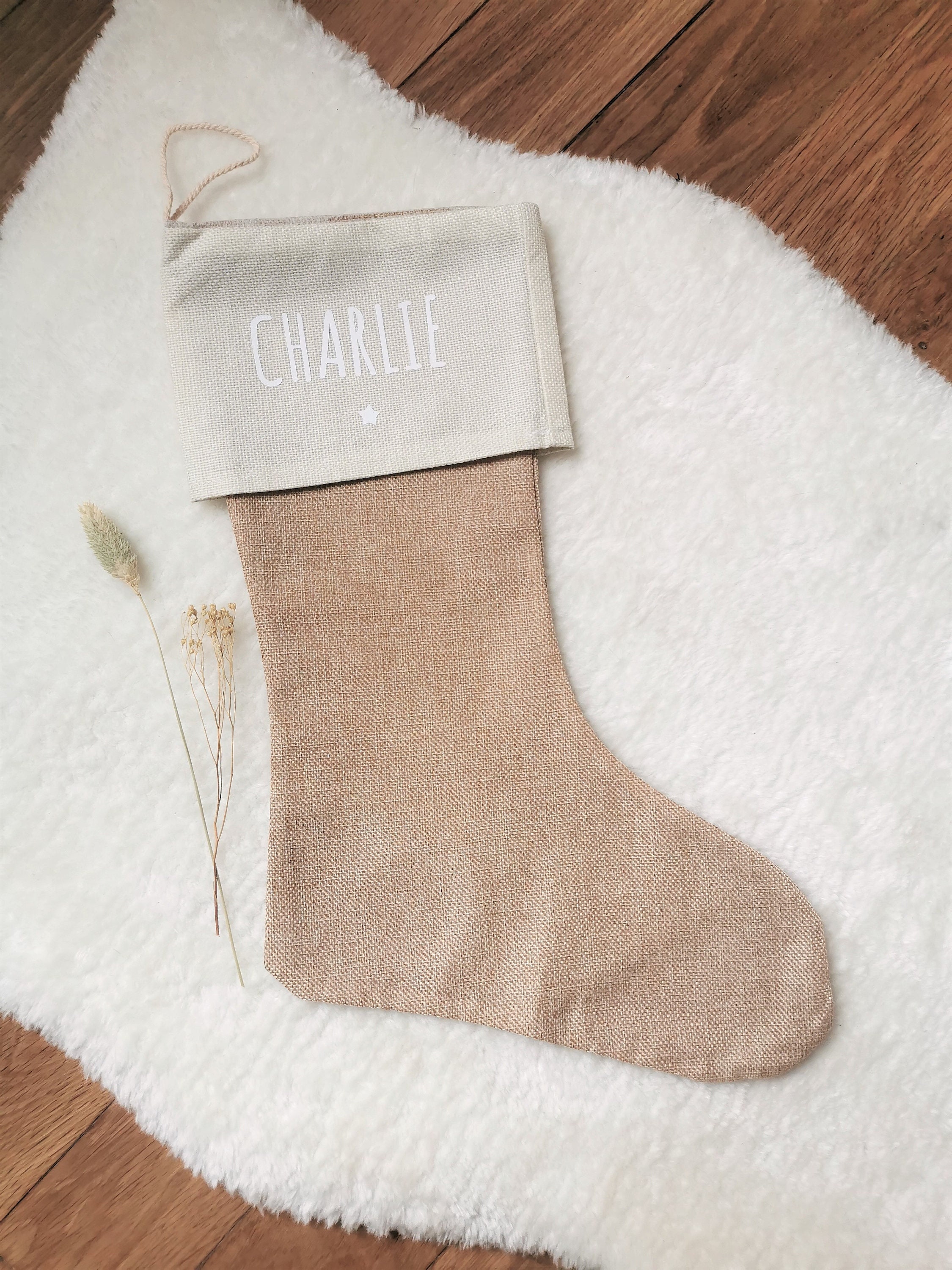 Botte ou Chaussette de Cheminée - en Lin