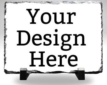 Custom Slate Stone 8x10 | Personalized Photo Slate Plaque | Custom Text or Image Slate | Memorial Gift | Home Office Desk Decor