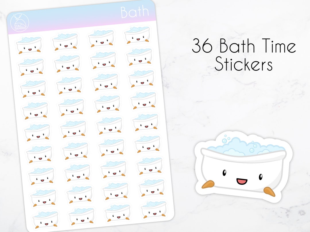 Bath Time Stickers Bullet Journal Bath Time Planner Stickers Cute