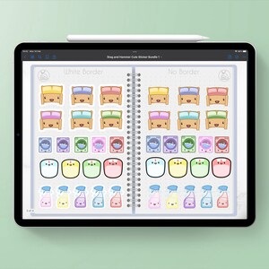 Cute Everyday Digital Sticker Pack | Pre-cropped Goodnotes Stickers ...