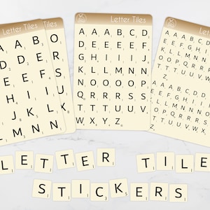 Letter Tile Stickers | Alphabet Tiles | Scrabble Style Letter Stickers| Planner and Journal Stickers | Three Sizes