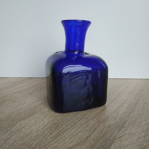 Hadeland Norway Blue Glass Vase: Vintage RANDSFJORDGLASS Decor