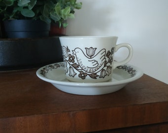 Arabia Finland Sirkku cup and saucer Finish Flint / Esteri Tomula 70s/Made in Finland