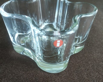 Iittala Alvar Aalto candlestick or bowl, Finland vintage glas, mid-century style