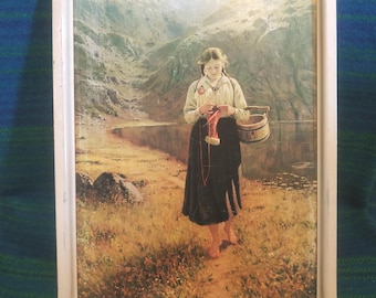 Norway 50s Collectible advertising tray, motifs from a painting by Norwegian artist Hans Dahl
