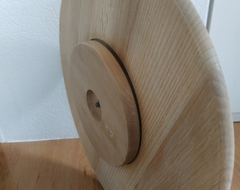 Vintage Wooden Cake Turntable: Large Revolving Serving Stand (Made in GDR)