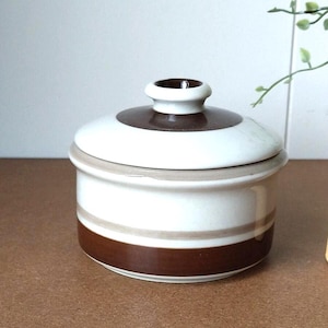 Arábia Finlândia Pirtti Sugar Bowl | Frasco de cerâmica retrô Anja Jaatinen | Utensílios de cozinha modernos Scandi