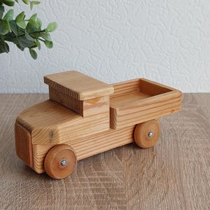 Vintage Wooden Truck Model from Sweden — Handmade Rustic Toy, Scandinavian Decor