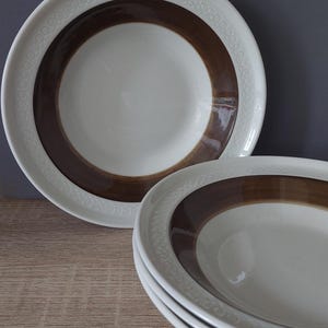 Juego de 4 cuencos para sopa Rörstrand Forma – Estilo escandinavo vintage de los años 70 – Diseño de Olli Alberius – Vajilla moderna de mediados de siglo