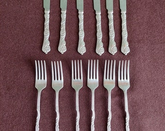 Amsterdam pattern NILS JOHAN dessert knives and forks,mid century cutlery