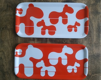 2 Suomi trays Eero Aarnio PONY/tray red and white/Finnish design Scandinavian home design
