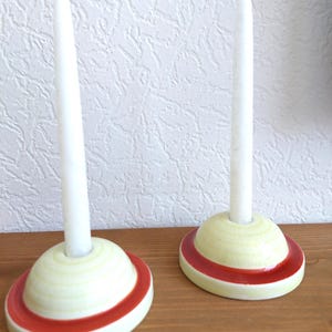 Rare Rörstrand Ceramic Candle Holders Pair – Lemon Glaze, Scandinavian Mid-Century